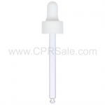 Glass Pipette, 7 x 76mm, White PP Smooth Skirt Dropper with Rubber Bulb, 20-400